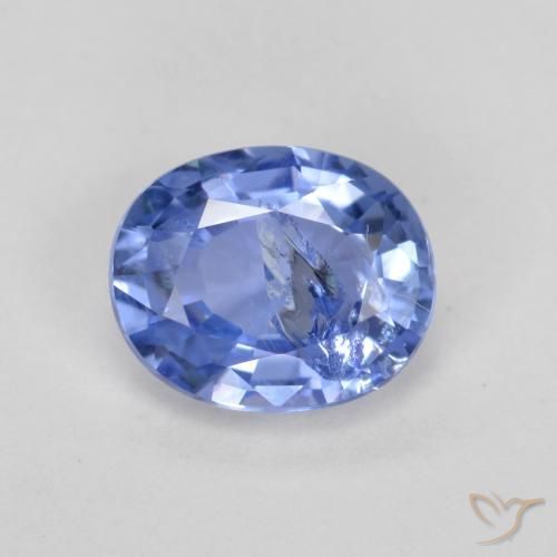 0.75ct Naturale Blu pastello Zaffiro, Ovale, SI