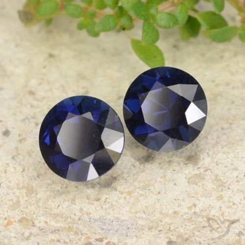 Gemme di Zaffiro Blu reale naturale da 1.14 ct, Rotondo, VVS-VS