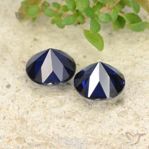 Gemme di Zaffiro Blu reale naturale da 1.14 ct, Rotondo, VVS-VS