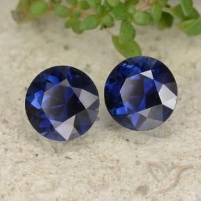 Gemme di Zaffiro Blu reale naturale da 1.10 ct, Rotondo, VVS-VS