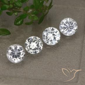 Gemme di Zaffiro Bianco naturale da 1.65 ct, Rotondo, VS