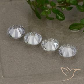 Gemme di Zaffiro Bianco naturale da 1.65 ct, Rotondo, VS