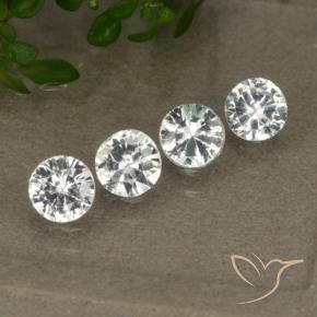 Gemme di Zaffiro Bianco naturale da 1.40 ct, Rotondo, VS