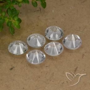 Gemme di Zaffiro Bianco trasparente naturale da 2.52 ct, Rotondo, VS