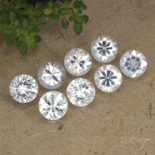 Gemme di Zaffiro Bianco naturale da 3.22 ct, Rotondo, VS