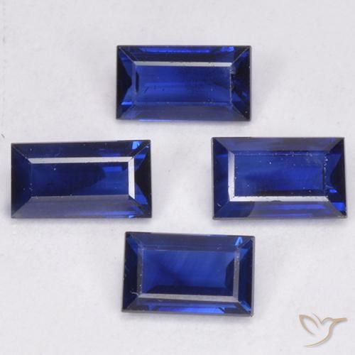 Gemme di Zaffiro Azzurro crepuscolare naturale da 1.63 ct, Taglio a baguette, VS