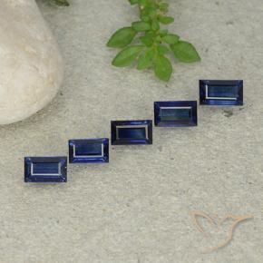 Gemme di Zaffiro Blu scuro naturale da 2.13 ct, Taglio a baguette, VS
