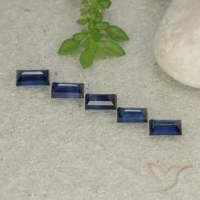 Gemme di Zaffiro Blu scuro naturale da 2.13 ct, Taglio a baguette, VS