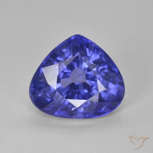 4.01ct Naturale Blue violetto scuro Zaffiro, Forma a pera, VS