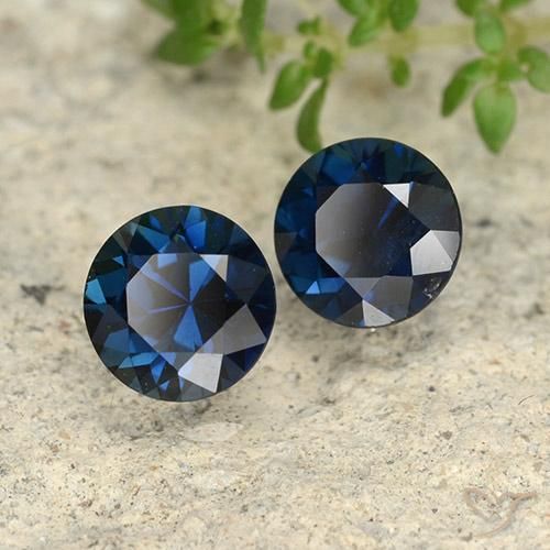 Gemme di Zaffiro Blu notte naturale da 1.26 ct, Rotondo, VS