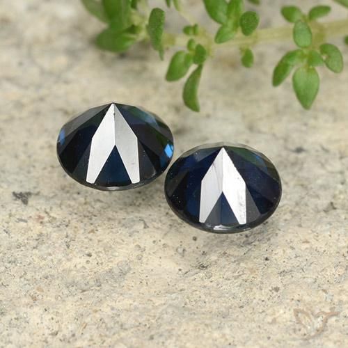 Gemme di Zaffiro Blu notte naturale da 1.26 ct, Rotondo, VS