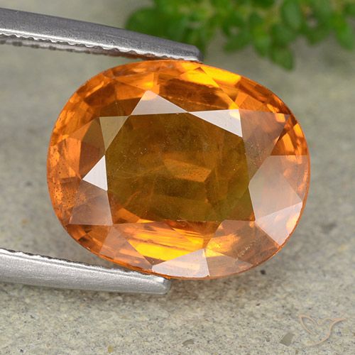 6.70ct Naturale Arancio medio-scuro Zaffiro, Ovale, VS-SI
