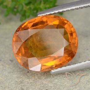 Zaffiro Arancio medio-scuro naturale da 6.70 ct, Ovale, VS-SI