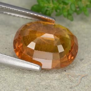 Zaffiro Arancio medio-scuro naturale da 6.70 ct, Ovale, VS-SI