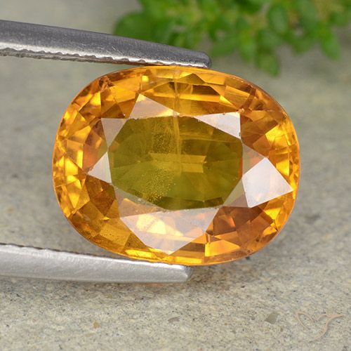 5.98ct Naturale Arancio Medio Zaffiro, Ovale, VS-SI