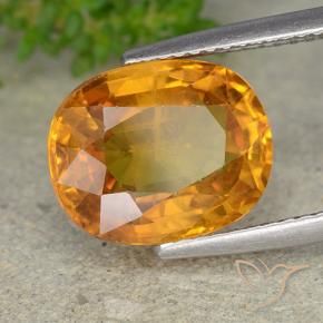 Zaffiro Arancio Medio naturale da 5.98 ct, Ovale, VS-SI