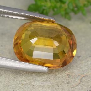 Zaffiro Arancio Medio naturale da 5.98 ct, Ovale, VS-SI
