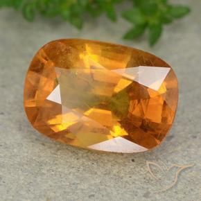 Zaffiro Arancio intenso-OroG naturale da 6.35 ct, Cuscino, VS-SI