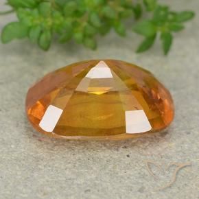 Zaffiro Arancio intenso-OroG naturale da 6.35 ct, Cuscino, VS-SI