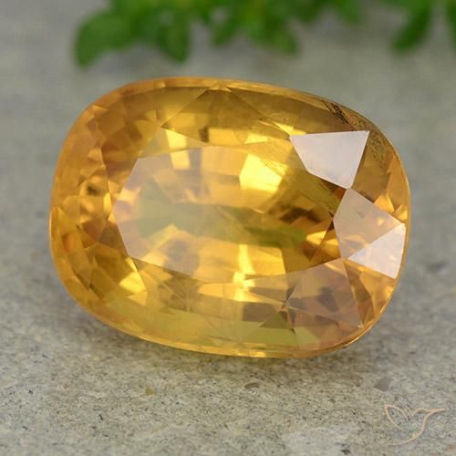 Zaffiro Arancio intenso-OroG naturale da 9.36 ct, Ovale, VS-SI