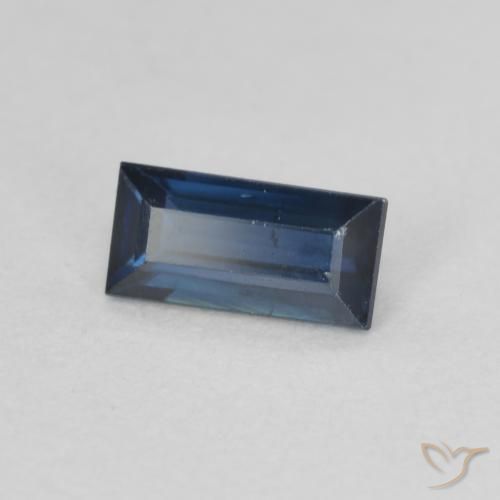 Zaffiro Azzurro crepuscolare naturale da 0.50 ct, Taglio a baguette, VS-SI