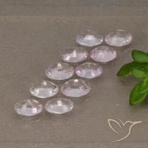 Gemme di zaffiro rosa lavanda molto chiaro naturale da 2,09 ct, taglio ovale, VS