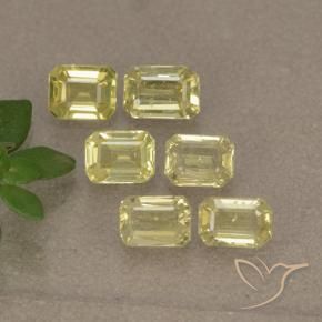 Gemme di Zaffiro Giallo Ananas Chiaro naturale da 1.60 ct, Ottagonale / Taglio smeraldo, VS