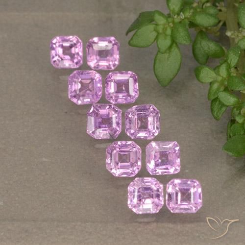 Gemme di Zaffiro Rosa porpora chiaro reale naturale da 1.59 ct, Ottagonale / Taglio smeraldo, VS