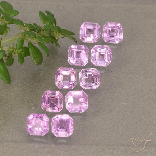 Gemme di Zaffiro Rosa porpora chiaro reale naturale da 1.48 ct, Ottagonale / Taglio smeraldo, VS