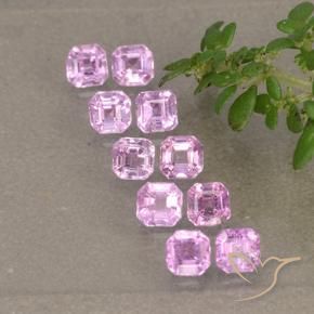 Gemme di Zaffiro Rosa porpora chiaro reale naturale da 1.48 ct, Ottagonale / Taglio smeraldo, VS