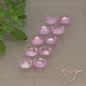 Gemme di Zaffiro Rosa viola reale molto chiaro naturale da 1.42 ct, Ottagonale / Taglio smeraldo, VS