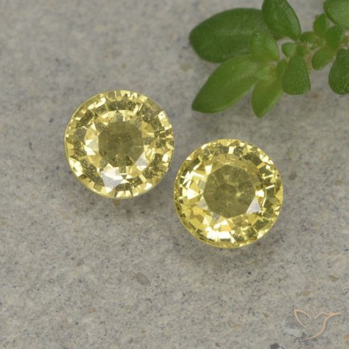 0.88ctw Naturale Giallo chiaro Zaffiro, Rotondo, VVS-VS