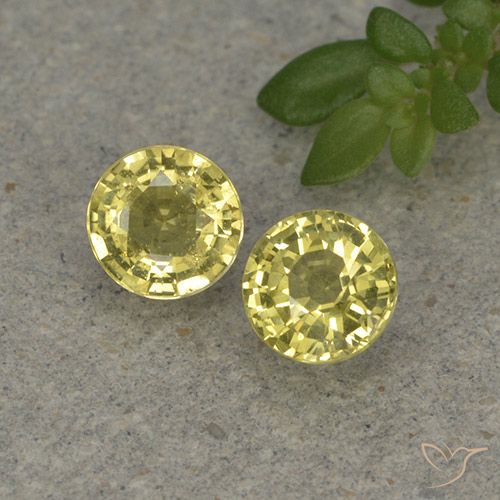 0.89ctw Naturale Giallo chiaro Zaffiro, Rotondo, VVS-VS
