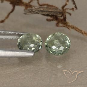 Gemme di Zaffiro Verde foresta chiaro naturale da 1.21 ct, Rotondo, VS