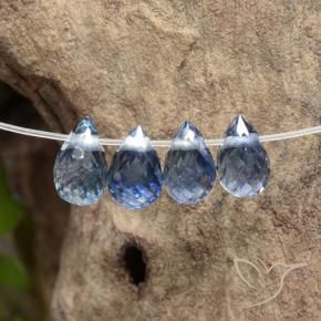 Gemme di Zaffiro Blu scuro medio naturale da 1.64 ct, Taglio briolette, VS