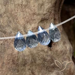 Gemme di Zaffiro Azzurro naturale da 1.31 ct, Taglio briolette, VS
