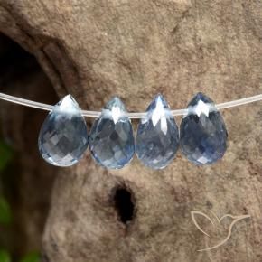 Gemme di Zaffiro Blu pastello naturale da 1.59 ct, Taglio briolette, VS