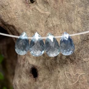 Gemme di Zaffiro Azzurro naturale da 2.12 ct, Taglio briolette, VS