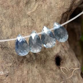 Gemme di Zaffiro Azzurro naturale da 2.12 ct, Taglio briolette, VS