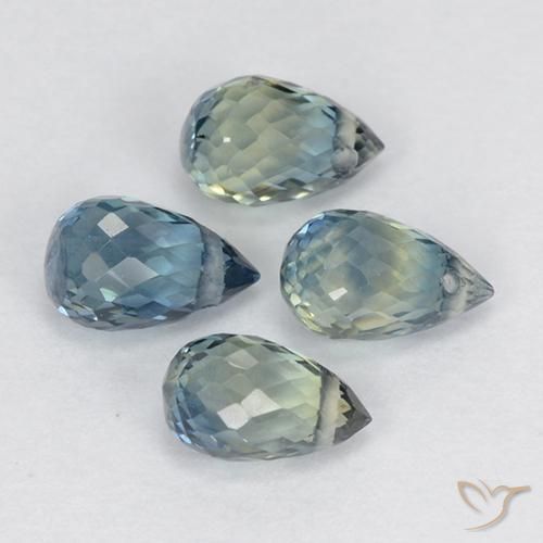Gemme di Zaffiro Multicolore naturale da 2.02 ct, Taglio briolette, VS