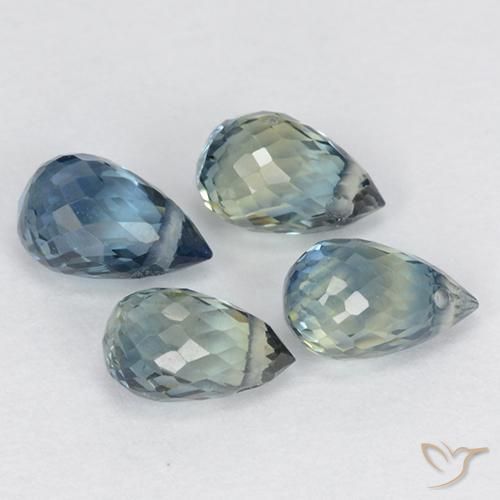 Gemme di Zaffiro Multicolore naturale da 2.02 ct, Taglio briolette, VS