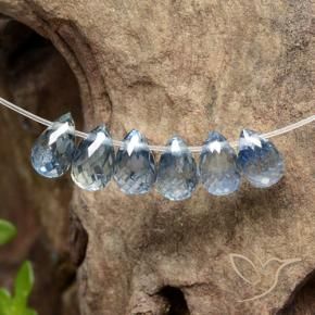 Gemme di Zaffiro Azzurro naturale da 2.68 ct, Taglio briolette, VS