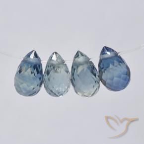 Gemme di Zaffiro Blu navy naturale da 1.71 ct, Taglio briolette, VS