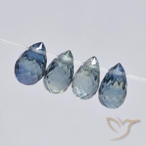 Gemme di Zaffiro Blu navy naturale da 1.71 ct, Taglio briolette, VS