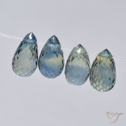 3.33ctw Naturale Blu pastello Zaffiro, Taglio briolette, VS