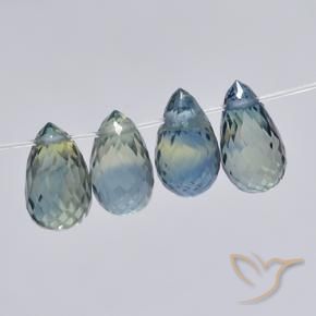 Gemme di Zaffiro Blu pastello naturale da 3.33 ct, Taglio briolette, VS