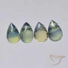 Gemme di Zaffiro Multicolore naturale da 2.54 ct, Taglio briolette, VS