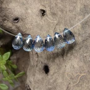 Gemme di Zaffiro Azzurro naturale da 2.86 ct, Taglio briolette, VS