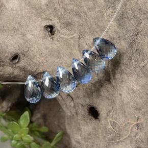 Gemme di Zaffiro Azzurro naturale da 2.86 ct, Taglio briolette, VS