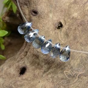 Gemme di Zaffiro Azzurro naturale da 2.46 ct, Taglio briolette, VS
